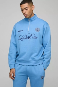 Venta al por mayor personalizado de los hombres de gran tamaño Boxy Quater Zip pulóver chándales Casual Wear transpirable y cómodo chándales - Product Image 3