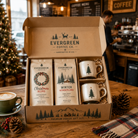 Coffret cadeau café AT PACK Black Friday, boîte à café personnalisée avec sachets de café, emballage haut de gamme pour la marque de torréfacteur de café