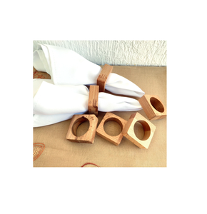 Porte-serviettes décoratif en bois fait à la main cuisine maison fête logo personnalisé anneaux de serviette en bois les plus exigeants - Product Image 4