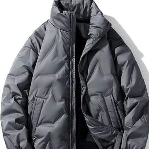 Nouvelle veste bomber d'hiver pour homme OEM personnalisée, tissu en toile, col montant, teinture unie, style décontracté, logo frontal, respirante - Product Image 5