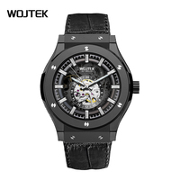 Jam Tangan Mewah Otomatis Terbaru dengan Tampilan Analog Bercahaya dan Desain Hollow Out Mekanik untuk Pria