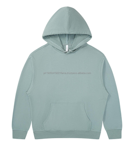 Custom Men's Heavyweight Cotton Boxy Fit Pullover Oversize Hooded Sweatshirts Drop Shoulder Streetwear Hoodies - Product Image 4