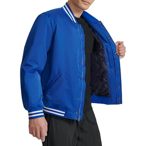 <b>Men</b> Satin <b>Varsity</b> <b>Jacket</b> Stylish Retro Streetwear <b>Bomber</b> Baseball Letterman Casual Fashion Outerwear - Product Image 6