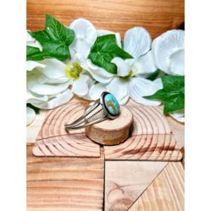 Navajo Handmade #8 Turquoise & Sterling <b>Silver</b> Fashion <b>Cuff</b> <b>Bracelet</b> - Product Image 2