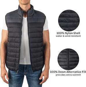 Venta Directa de Fábrica, Chaleco Acolchado con Cierre y Cuello en V, Transpirable, de Alta Calidad, Personalizable, para Hombre, Invierno, Casual, 220g - Product Image 4