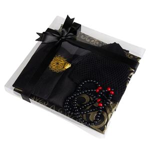 Set de Regalo de Oración Yaseen Negro, Incluye Alfombra de Oración, Tasbih, Gorro Kufi y Libro de Yaseen en Bolsa Shantung, Regalo Perfecto para el Día del Padre y para Novios - Product Image 1