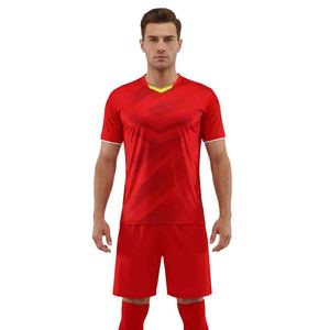 Uniforme de Fútbol Premium para Hombre |   Conjunto de Camiseta y Pantalones Cortos de Fútbol para Entrenamiento en Equipo para Adultos, Diseño Chevron Rojo, Ropa Deportiva - Product Image 2