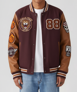 Blousons universitaires personnalisés pour hommes et femmes - Style urbain tendance, col montant, à capuche, 100 % coton, prêts pour l'hiver - Product Image 1