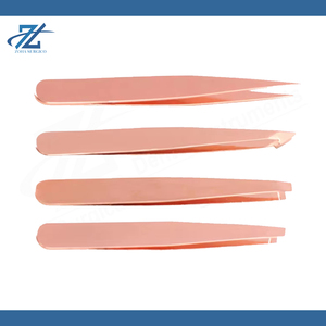 Pince à épiler pour sourcils de haute qualité, pointe inclinée, acier inoxydable, lot de 4, réutilisable, durable, Zoha Surgico, logo personnalisé - Product Image 4