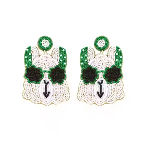 Boucles d'oreilles brodées de l'Inde Boucles d'oreilles faites à la main pour femmes et filles Multi Color par MD artisanat - Product Image 3