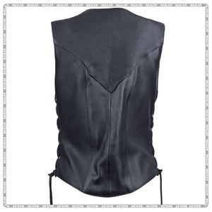 Gilet de moto en cuir souple et solide pour femmes Gilet en cuir écologique confortable de qualité supérieure - Product Image 3