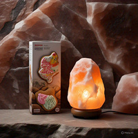 Emballage personnalisé 12-15 Kgs lampe au sel de l'Himalaya biologique meilleure qualité écologique amour Feng Shui croix décoration de la maison fleur