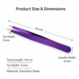 Pinzas Profesionales de Acero Inoxidable de Primera Calidad, Duraderas, Color Morado, Punta Inclinada, Herramienta de Belleza para Depilación de Precisión - Product Image 3
