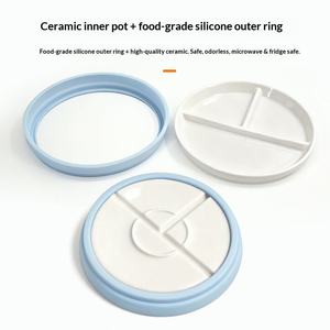 Plato de Silicona con Compartimentos y Tapa, Antideslizante, con Ventosa, Estilo Minimalista Dos en Uno, Nuevo - Product Image 3