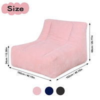 Fauteuil de sol géant moderne inclinable et rafraîchissant pour adultes, chaise-lit carrée en tissu avec mousse haute densité, hauteur réglable