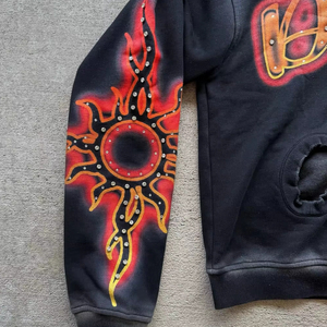 Service OEM Personnalisable 100% Sweat à capuche zippé graphique de haute qualité en coton polaire 300 à 380 g/m² - Product Image 2