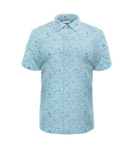 Camisa informal de oficina de manga corta para hombre, poliéster, transpirable, antiarrugas, proveedor OEM de Vietnam - Product Image 1
