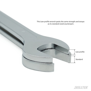 Jeu de clés à fourche à profil bas SKILLTEK OEM en acier au chrome-vanadium forgé, garantie 10 ans, pour bricolage industriel, métriques 6mm-24mm - Product Image 5