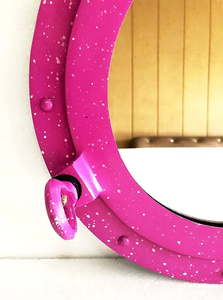 Hublot vintage en aluminium noir avec cadre en verre, décoration murale nautique - Product Image 4