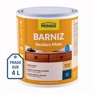 Vernis pour bois d'intérieur à base d'eau, finition mate, transparent incolore, faible odeur, résistant aux rayures, 4 L - Product Image 2