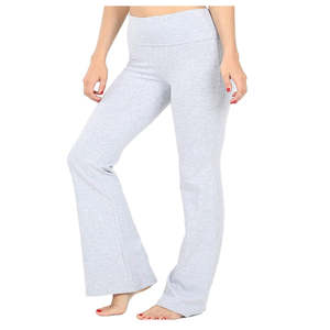 Wholesale <b>Women</b> Flare <b>Jogger</b> Pants And Trousers 100% Cotton Breathable Soft Baggy Wide <b>Straight</b> <b>Leg</b> Pants Baggy Sweatpants - Product Image 1