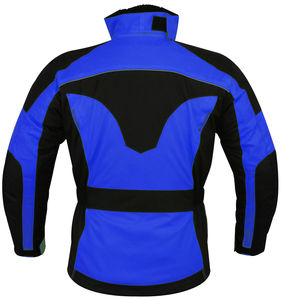 Veste de moto en cuir bleu unisexe de qualité fine textile Cordura respirant coupe-vent imperméable avec toutes les armures de protection - Product Image 4