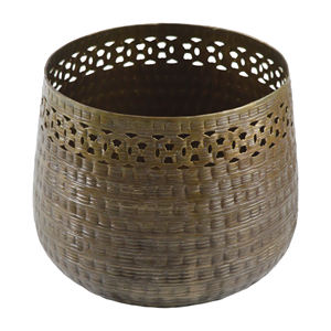 Vaisselle Pot de cire arrondi Décor Pot de bougie en métal massif Idéal pour la décoration de table Design Photophore - Product Image 6