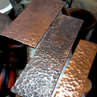 Panneau décoratif en cuivre et acier inoxydable à texture martelée antique personnalisé, fabrication de tôle avec bracelet en forme d'enclume