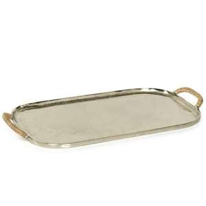 Bandeja de lujo con asa Frutas Aperitivos Plato para servir galletas Bandejas decorativas para servir bodas Logotipo personalizado Imprimir artesanías de metal - Product Image 3