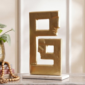 Escultura de metal moderna Creación hecha a mano elegante Acento decorativo ideal para casas u oficinas sofisticadas - Product Image 1