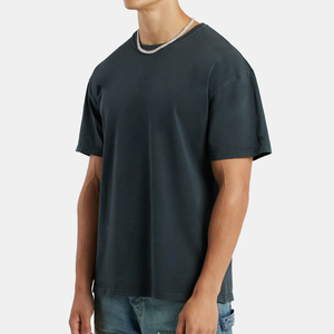 เสื้อยืดผ้าฝ้ายเฮฟวี่เวทของผู้ชายโอเวอร์ไซส์วินเทจฟอกสี240กรัมผ้าสีที่กำหนดเองและพิมพ์ฉลากได้หลายแบบ - Product Image 3