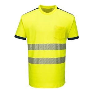 Camiseta Reflectante Personalizada de Alta Visibilidad para Construcción, Camiseta Fluorescente de Manga Corta para Trabajo - Product Image 1