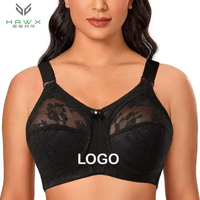 Soutien-gorge de sport sans fil ultra-fin pour femme, minimisant, non doublé, couvrant entièrement la poitrine, en dentelle respirante, grande taille, simple, maintien moyen