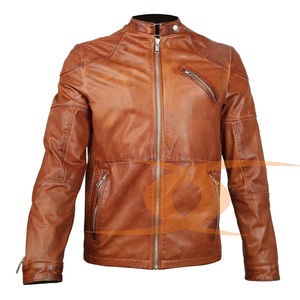 Chaqueta informal de cuero genuino de alta calidad para hombre, logotipo personalizado, técnicas de cuentas impresas, a prueba de viento, transpirable, de talla grande en blanco - Product Image 1