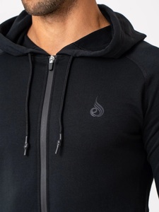 Sweats à capuche noirs, sweats à capuche personnalisés pour hommes, 100% coton, poids lourd, qualité de luxe, impression en relief, streetwear, sweats à capuche pour hommes - Product Image 5
