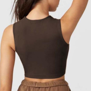 เสื้อกล้ามผู้หญิงผ้าฝ้าย/ใยไผ่ ระบายอากาศดี ไร้ตะเข็บ ยืดหยุ่น ทรงครอป สไตล์ลำลอง สตรีทแวร์ - Product Image 2