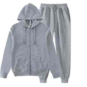 ชุดฮู้ดดี้และกางเกงจ็อกเกอร์ผ้าฟลีซสำหรับผู้ชาย สไตล์ซิปหนา น้ำหนักมาก เหมาะสำหรับใส่เล่นกีฬาหรือสวมใส่ในชีวิตประจำวันสำหรับผู้ใหญ่ - Product Image 6