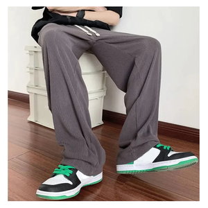 Pantalon ample à jambes larges pour hommes 2025 Style coréen décontracté OEM Service tendance surdimensionné tricot pour tous les jours Relax Fit - Product Image 3