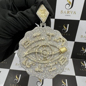Collier pendentif en moissanite de luxe VVS, argent sterling 925, plaqué or sur mesure, pendentifs fins, breloques, certifié IGI, passe le test du diamant - Product Image 1