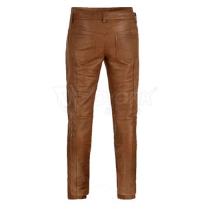 New Stock Top Design High Quality Men Leather Pant Custom Made Wholesale Price Men Leather Pants - Product Image 2