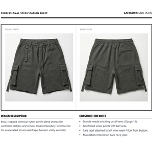 Pantalones Cortos Cargo de Algodón para Hombre, Bolsillos Personalizados, Transpirables, Ecológicos, Ropa de Calle, Ropa de Gimnasio, Baloncesto, Casual, Fabricante - Product Image 6