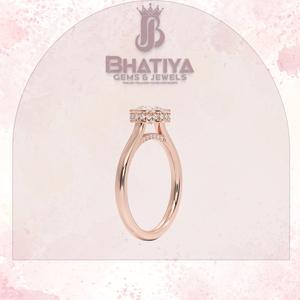 Bague en diamant Halo vintage coupe coussin Style Antique bague de fiançailles 10K or 14K cadeau de bijoux fins pour femmes - Product Image 4