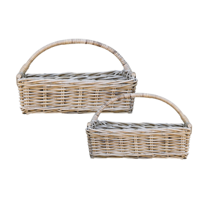 Charmant panier de fleurs en rotin en osier fabriqué à la main panier à pain panier de rangement en osier vietnamien pour fleurs fraîches et séchées - Product Image 1