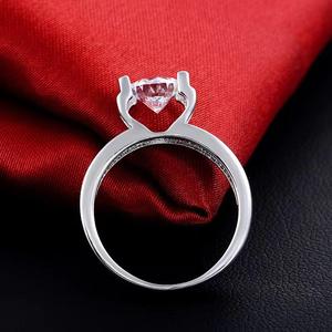 Anillo de diamante redondo de Plata de Ley 925 clásico de suministro directo de fábrica para propuesta de regalo o aniversario disponible para precio de exportación - Product Image 4