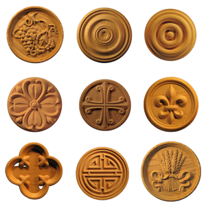 Decorative Wooden Carving <b>Applique</b> Solid Wood Onlay Vintage Wooden Ornament Furniture Door Wall Elegant Home Interior Onlay - Product Image 3