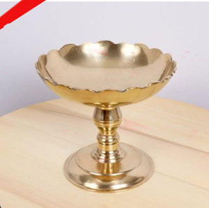 Meilleures ventes Bol de service en métal de forme ronde doré avec support - Product Image 5