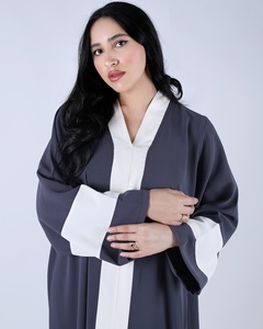 Vestido Abaya Musulmán Modesto de Manga Larga Hecho a Medida, Verano, Transpirable, Poliéster/Algodón, Largo hasta el Tobillo, Bordado, Venta al por Mayor para Mujer - Product Image 3