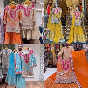 นักออกแบบล่าสุดชาวปากีสถานออกแบบชุด Salwar Kameez และชุดสูทกับผู้ส่งออกอินเดีย Dupatta หนัก - Product Image 2