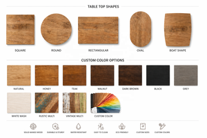 Solid Wood <b>Table</b> Tops Custom Color Eco-Friendly Durable Water Resistant | Indoor/<b>Outdoor</b> Restaurant Horeca <b>Table</b> | Various Sizes - Product Image 2