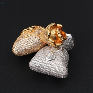 Pendentif sac à argent en diamant de laboratoire, pendentif tendance hip-hop glacé, bijoux avec logo personnalisé - Product Image 4
